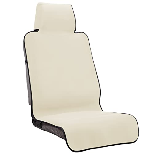 INFANZIA Premium Waterproof Seat Cover Towel Protector Neoprene Universal Fit, Upgraded 100% Washable & Removable Non-Slip Sweat Carseat Towel Covers, Perfect for Gym/Yoga/Workout（Beige,1PCS - color: Beige, size: one