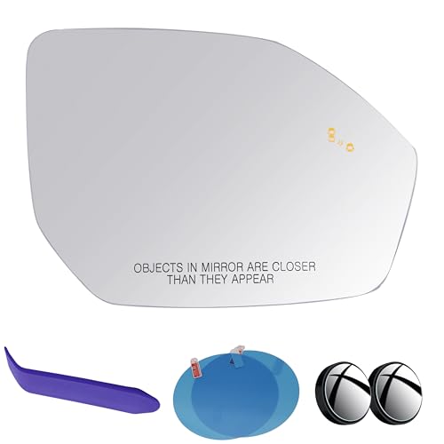 EAP Passenger Side Mirror Glass Compatible with Hyundai Palisade 2018-2021, Heated with Blind Spot, 87621S8010 87621S8090 - color: Passenger - Heated + Blind Spot 18-21