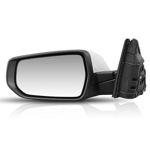 Driver Side View Mirror Compatible with Chevy Malibu 2016 2017 2018 2019 2020 2021 2022 Non Heated Without Signal Light Manual Folding LH(White) - color: 3Pins-WT, size: Left Driver Side