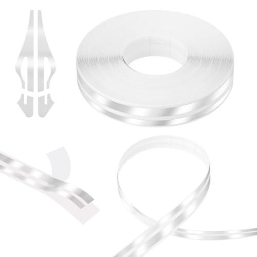 Car Pinstriping Tape, 32Ft Car Vinyl Striping Tape Stripe Decal Waistline Body Side Striping Emblems Trim for DIY Racing Motorcycle SUV Pickup (Silver) - color: Silver-1