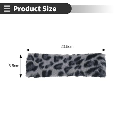 Gray Seat Belt Cover Pad Plush 23.5cm Seatbelt Strap Cushion Shoulder Padding 1 Pair - color: Gray