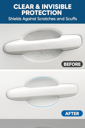 10-Pack Car Door Handle Protector Film, Clear Anti-Scratch Door Bowl Guards, Durable Waterproof & Wear-Resistant Paint Protection Stickers for Most Vehicles