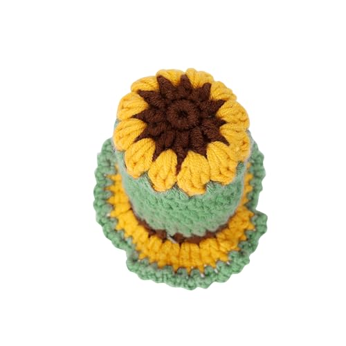 Crochet Shift Knob Cover, Universal Handcrafted Sunflower Boho Car Accessories for Women, Shift Boots Knobs Cover Automotive Interior Fits Car Truck SUV (05#SC) - color: 05#SC