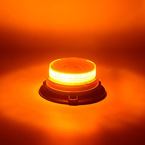 AUXMOTEC Amber Led Emergency Strobe Beacon Lights Bar with Magnetic Mount and 8 Flash Models Yellow Warning Safety Rooftop Signal Lamps Vehicles Forklift Truck Tractor Golf Car Carts (24-LED 12V-24V) - color: #1 Amber