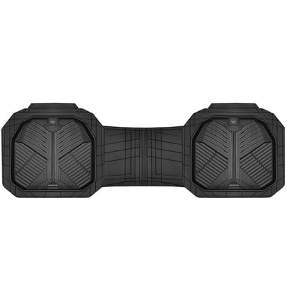 CAR PASS Heavy Duty Rubber Rear Car Mat, Deep-Dish Odorless Car Floor Mats All Weather, Universal Trim-to-Fit for SUVs Trucks Sedans, Waterproof Anti-Slip, Black - color: Rear Only Black