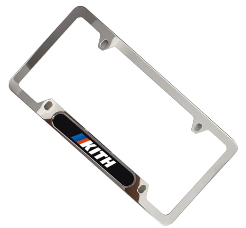 Stainless Steel Kith License Plate Frame Cover Holder M for Car Power Sport Novelty (2X Chrome) - color: 2x Chrome