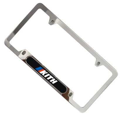 Stainless Steel Kith License Plate Frame Cover Holder M for Car Power Sport Novelty (2X Chrome) - color: 2x Chrome