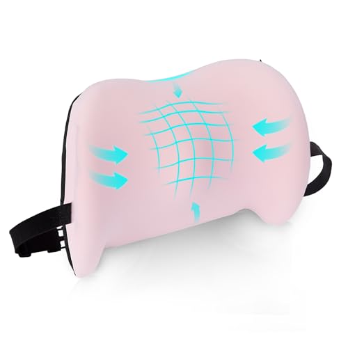 Lumbar Support Pillow for Office Chair, Cooling Car Lumbar Pillow Lower Back Pain Relief,Memory Foam Back Cushion with Adjustable Straps,Ergonomic Chair Back Pillow for Gaming Chair,Car(Pink Cooling) - color: Pink Cooling