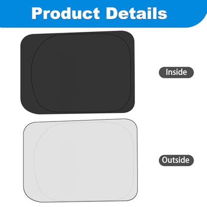 Rear Side Window 2nd Row Sunshade for 2017-2022 Fo-rd Super Duty F250 F350, Super Crew Cab 4Door, XL XLT Lariat King Ranch, Platinum Pickup, Foldable Window Sun Shades Sun Visor, Pack of 2 - size: Silver & Black-Fit 2017-2022 Ford F250 F350 Rear