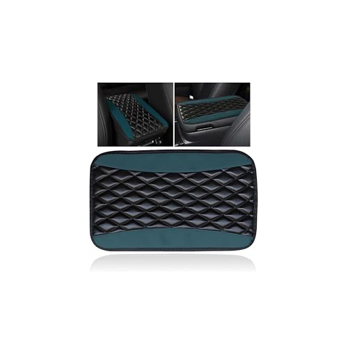 Auto Center Console Pad, Universal Waterproof Armrest Seat Box Cover, Car Interior Accessories, Leather Auto Armrest Cover Protector for Most Vehicle, SUV, Truck (Dark Green) - color: Dark Green