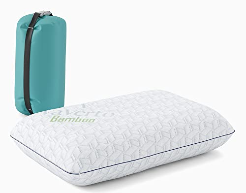 Vaverto Small Memory Foam Bed Pillow for Camping - Compressible Medium Firm, Breathable Cover, Machine Washable, Ideal Backpacking - size: Camping(pack of 1)