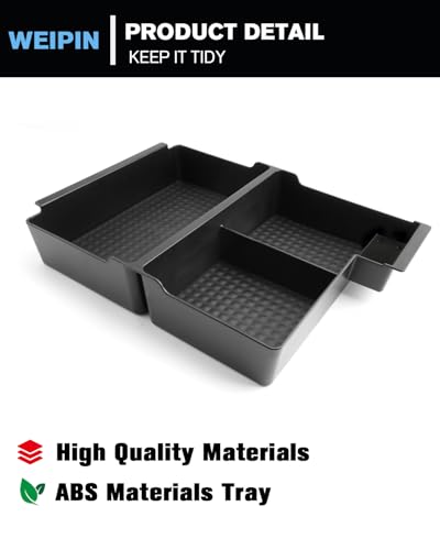 for Center Console Armrest Organizer Tray ABS Materials Compatible with 2007–2013 Chevrolet Silverado/Sierra/Yukon&Yukon XL/Tahoe/Suburban/Avalanche–Jump Seats - color: Silverado/Sierra/Yukon/Tahoe/Suburban 07-13