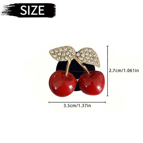 4 Pcs Cherry Car Air Vent Freshener Clip, Rhinestone Car Air Outlet Fragrance Freshener, Bling Cute Automobile Accessories Decoration for Women,Air Fresheners Decor（Odor Random）
