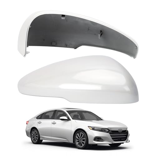 Passenger Side Mirror Cover Replacement for Honda Accord 2018 2019 2020 2021 2022 - Right Side Mirror Covers, Rear View Mirrors Cap Accessories With Lamp, White - color: White-With Lamp, size: Passenger Side (Right)