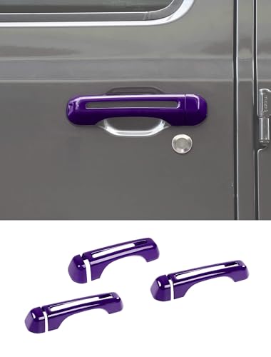 Savadicar 3-Piece Purple Door Handle Cover Trim Kit for Jeep Wrangler JL JLU 4xe & Gladiator JT 2018-Present – Exterior Handle Cap Accent Accessories - color: Purple, size: Front & Tailgate, style: Hollow