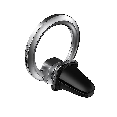 Scosche MagicMount MEMSV Elite2 Magnetic Phone Mount for Car Vent, MagSafe Phone Holder with 360° Adjustable Magnet Head, Cell Phone Stand Compatible with iPhone 16/15/14/13/12 & MagSafe Case, Silver - style: MagSafe Vent