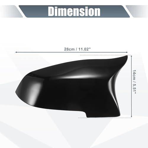 X AUTOHAUX Pair Car Rear View Driver Passenger Side Mirror Cover Cap Replacement Gloss Black for BMW F10 F11 F18 GT F07 F06 F12 F13 F01 F02 2014-2016 Mirror Guard Covers