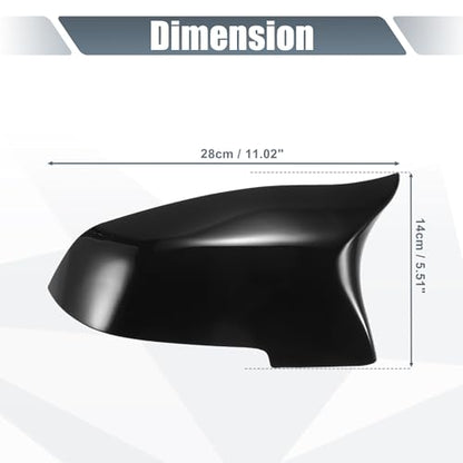 X AUTOHAUX Pair Car Rear View Driver Passenger Side Mirror Cover Cap Replacement Gloss Black for BMW F10 F11 F18 GT F07 F06 F12 F13 F01 F02 2014-2016 Mirror Guard Covers