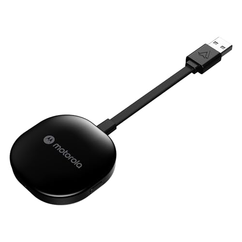Motorola Sound MA1, the Only Google Authorized Wireless Android Auto Car Adapter, Smartphone to Screen Wireless Bridge Car Accessories, USB Type-A