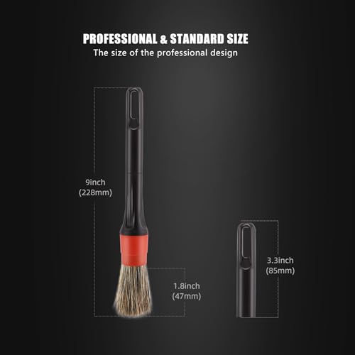 Car Drill Brush, Drill Brush Attachment SPTA 5Pcs Detachable Car Care Detailing Brush Set Soft No Scratch Boar Hair Detail Brush Car Care Detail Brush for Air Vent Automotive Interior Exterior -DF075 - color: Car Detail Brush Set 7