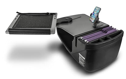 AutoExec Reach Car Desk for Your Vehicle Workstation and Mobile Office, Front Seat, with 400 watt Power Inverter and Phone Mount - color: Grey, style: 400 watt Power Inverter and Phone Mount