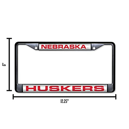 NCAA Rico Industries Black Laser Cut Chrome Frame 12" x 6" Black Laser Cut Chrome Frame - Car/Truck/SUV Automobile Accessory - color: Team Color