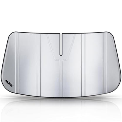 MZS Windshield Sun Shade Compatible with Mustang 2015-2023, Foldable Car Sun Shade Shield with Storage Pouch, Front Window Visor Sunshade Accessories for Interior Protector - size: Mustang 2015-2023