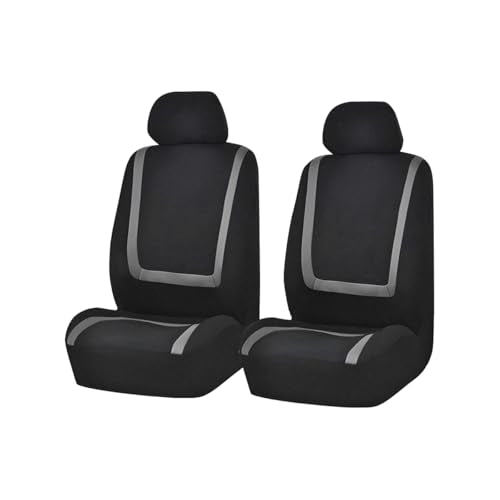 Zpana Front Car Seat Covers, Split Non-Slip Vehicle Front Seat Protector, Durable Comfortable Automotive Interior Chair Protective Cover, Universal for SUV Automobile Truck (Black/Gray) - color: Black/Gray, size: Front Seat