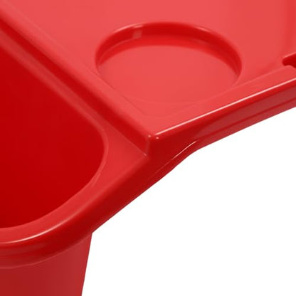 6 Pack Kids Lap Desk with Storage Slots, Stackable Portable Kids Lap Tray, 19.69" L X 9.84" W X 7.1" H Plastic Table Kids Activity Tray for Writing Eating Drawing Reading (Red, Blue, Yellow) - color: Red+blue+yellow