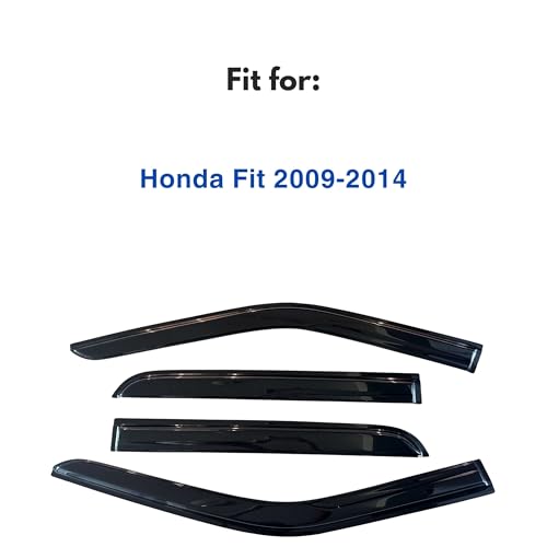 IG Window Visors for 2009-2014 Honda Fit, Out-Channel Rain Guards Vent Wind Deflectors 4PC, Car Accessories for 09-14 Honda Fit - size: 2009-2014 Fit