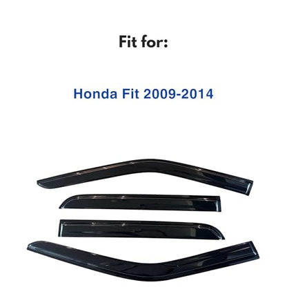 IG Window Visors for 2009-2014 Honda Fit, Out-Channel Rain Guards Vent Wind Deflectors 4PC, Car Accessories for 09-14 Honda Fit - size: 2009-2014 Fit