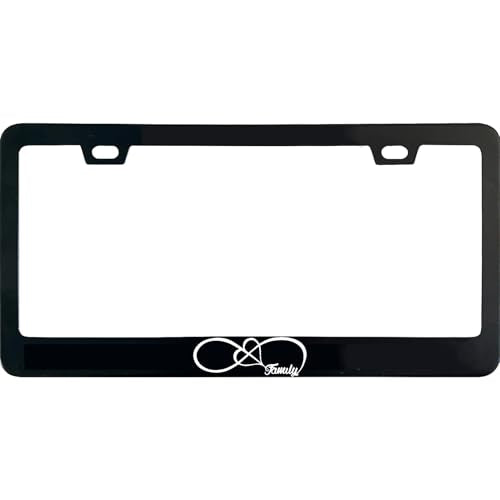 Infinity Forever Love Family License Plate Frame, 12 X 6 Inch Black Stainless Steel Car Accessories for Women/Men, with 2 Holes & Screws - color: Infinity Forever Love Family