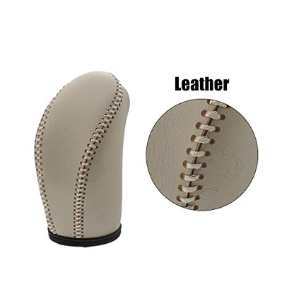 X AUTOHAUX Car Faux Leather Gear Shift Knob Cover Automatic Transmission Boots Shift Lever Sheath for Nissan Pathfinder 2013-2020 Beige