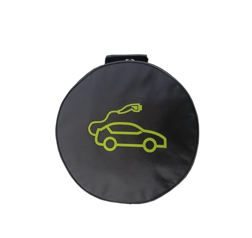 black 1pc jumper cable bag, car storage bag for charger, cable organizer, Includes EV charging cables for electric vehicles (Circle) - size: Circle