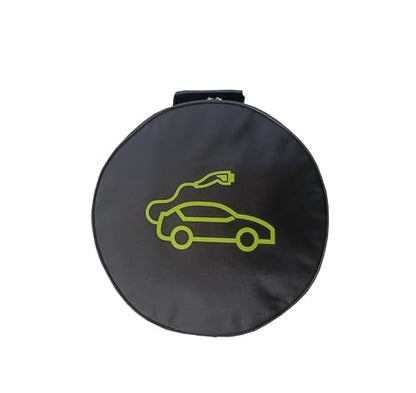 black 1pc jumper cable bag, car storage bag for charger, cable organizer, Includes EV charging cables for electric vehicles (Circle) - size: Circle