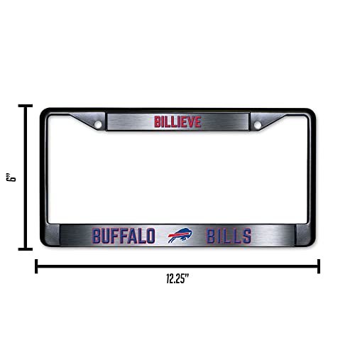 NFL Buffalo Bills Billieve Black Chrome License Plate Frame - 2-Screw Mount - color: Bills