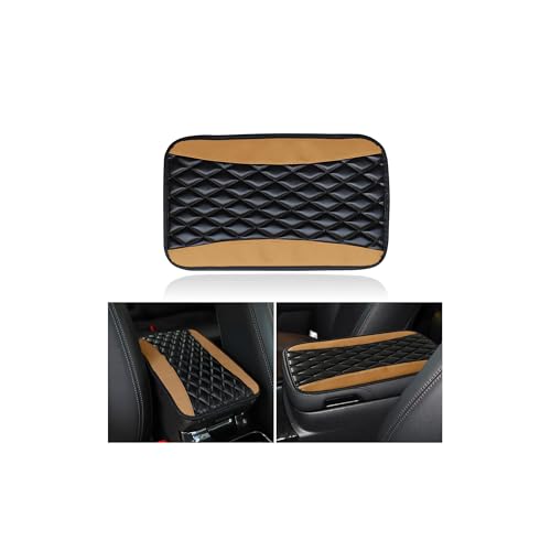 Auto Center Console Pad, Universal Waterproof Armrest Seat Box Cover, Car Interior Accessories, Leather Auto Armrest Cover Protector for Most Vehicle, SUV, Truck (Beige) - color: Beige