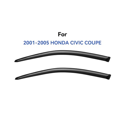 Window Visors Rain Guards Shield for 2001-2005 Honda Civic Coupe, Out-Channel Window Vent Wind Deflectors Visors Shades for 01-05 Civic - size: 2001-2005 Honda Civic Coupe