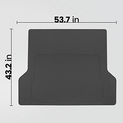 Heavy Duty Cargo Liner Floor Mat-All Weather Trunk Protection, Trimmable to Fit & Durable HD Rubber Protection for Car SUV Sedan Auto - color: Black