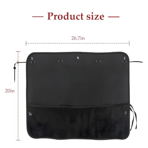 Car Side Window Sun Shades, 2PCS Retractable Vehicle Sun UV Rays Block Cover with Storage Net Pockets, Privacy Automotive Side Window Curtain, Universal for SUV RV Truck