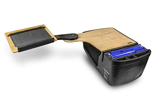 AutoExec Reach Car Desk for Your Vehicle Workstation and Mobile Office, Back Seat, Natural Birch