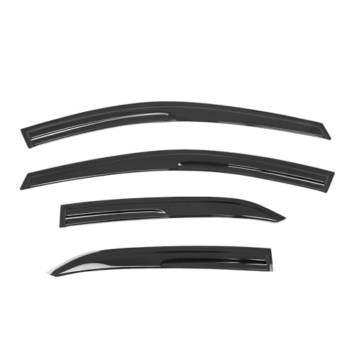 IKON MOTORSPORTS Tape on Side Window Wind Deflectors, Compatible with 2018-2024 Toyota Camry, Mugen V2 Style Acrylic Smoke/Tinted Window Visors, Rain Guards 4PCS - color: Mugen V2 Style Smoke/Tinted