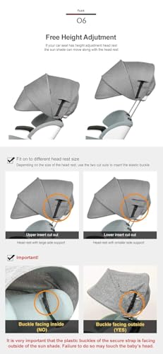 Manito Sun Shade Extender/Auxiliary Canopy for Car Seat (Beige) - color: Beige