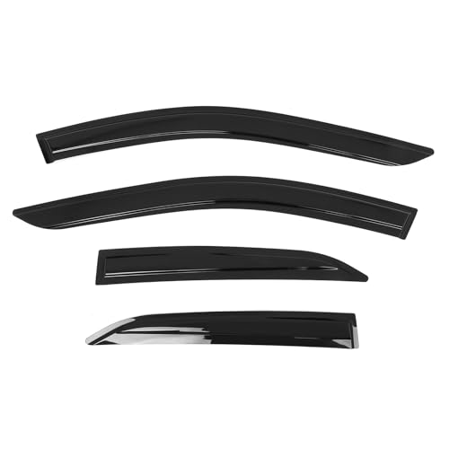 IKON MOTORSPORTS Mugen Large Style Tape on Rain Guards, Compatible with 2018-2024 Toyota Camry, Acrylic Smoke/Tinted Window Visors, Side Window Wind Deflectors 4PCS - color: Mugen Large Style Smoke/Tinted