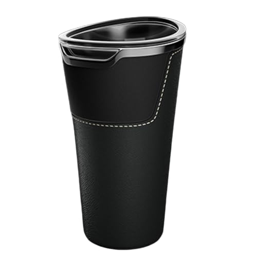 Leakproof Car Trash Can,Mini Car Trash Bin for SUV and Truck,Small Removable Liner Cars Garbage Can,Waterproof Automotive TrashCan for Vehicle,Home,Office,Multipurpose,Easy to Clean (Black 2) - color: Black Leather