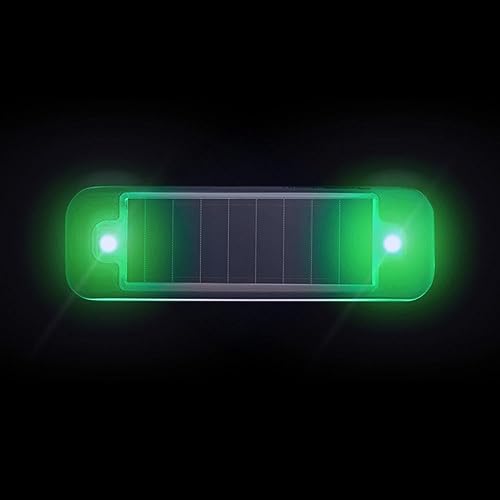 2Pack Solar Warning Lamp,WONFAST Waterproof Mini LED Solar Car Flashing Alarm Safety Lamp Bar Emergency Security Strobe Light for Bike Motorcycles SUV Truck Vehicle Night Driving (Green) - color: Green