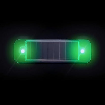 2Pack Solar Warning Lamp,WONFAST Waterproof Mini LED Solar Car Flashing Alarm Safety Lamp Bar Emergency Security Strobe Light for Bike Motorcycles SUV Truck Vehicle Night Driving (Green) - color: Green