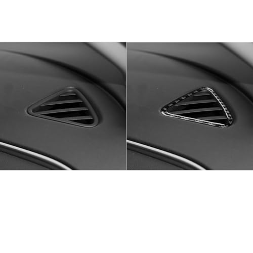 Black Carbon Fiber Compatible with Chevy/Chevrolet Malibu 2016-2025 2017 2018 2019 2020 2021 2022 2023 2024 Accessories Car Dash Defogger Air Vent Cover Interior Trim Decal 2pcs - color: Dash Defogger Air Vent