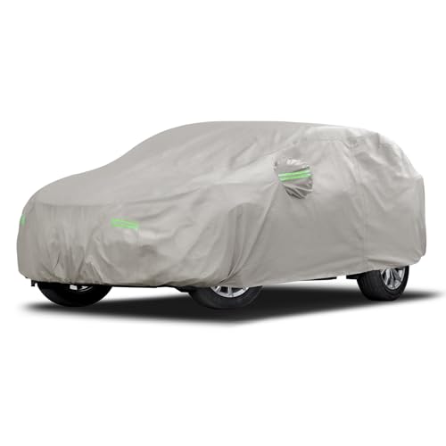 Migaven Car Cover Fit for Honda CRV 1997-2025, Toyota RAV4 2006-2025, Waterproof Full Exterior Cover Rain Sun Protection with Door Zipper and Cotton Lining - color: Khaki, size: Custom Fit for Honda CRV Toyota RAV4