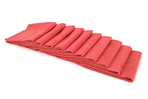 Autofiber [Mr. Everything] Premium Paintwork and Coating Leveling Towel (16"x16") 10 Pack (Red) - color: Red